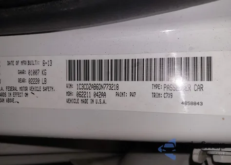 2013 Dodge Avenger Se from USA, damaged, VIN 1C3CDZAB6DN773218